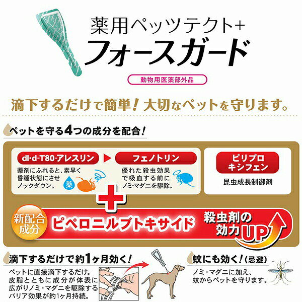 ウルマックス 楽天市場店の薬用 ペッツテクト+フォースガード 大型犬用 1P ドギーマンハヤシ 用品 犬用 品ノミトリ 首輪 ・虫除けバンダナ・防虫 スプレー ・サンスポット・ネット 安心素材 価格は1個のお値段です｜アングル3