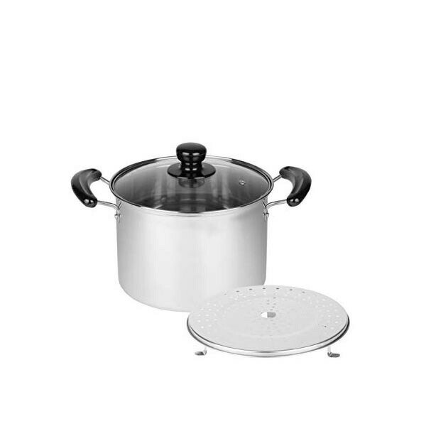 Ih Compatible - 【10個セット】 パール金属 NEWだんらん ステンレス製ガラス蓋付兼用鍋22cm H-5872 IH対応 シルバー 煮る 蒸し鍋 ガラス蓋付き キッチン パスタ鍋 調理用品 なべ せいろ キッチン雑貨 ステンレス製 だんらん オール熱源対応 ステンレス 高品質