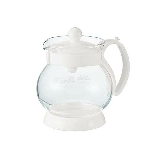 Glass - 【2個セット】 HARIO ハリオ ジャンピングリーフP・350 実用容量350ml ホワイト 日本製 JPP-35-W プレゼント 品番 かわいい ティーポット 耐熱ガラス ギフト ガラス製 ガラス 茶こし付 高品質