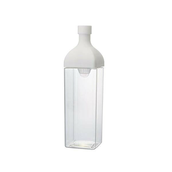 【24個セット】 HARIO ハリオ カークボトル 1.2L ホワイト KAB-120 水出し ポット フィルターイン 茶こし付き 冷水筒 お茶ポット 横置き 冷蔵庫 ポケット 広口 スモーキーピンク スモーキーグリーン フィルターインボトル 角型ボトル