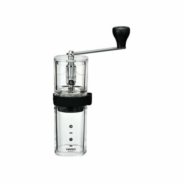 【2個セット】HARIO ハリオ コーヒーミル・スマートG セラミック臼 透明 クリア コーヒー豆 24g 2杯用 MSGN-2-T 人気商品