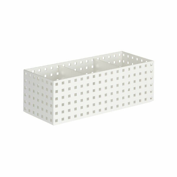 Plastic - 【16個セット】 吉川国工業所 小物入れ 収納ケース ブリックスS 350 ミドル L W(ホワイト) 9025 ホワイト 小物収納 ブリックス 仕切り付き 小物ケース 収納ボックス 収納バスケット キッチン収納 整理ボックス プラスチック 収納ケース仕切り板