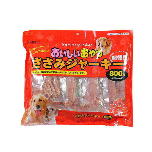 【6個セット】 ペットプロジャパン おいしいおやつ ささみジャーキー 800g 犬用おやつ ペット用品 おやつ ジャーキー お徳用 超徳用 ドッグ フード 笹身 ペット 犬用 ささみ 安心素材