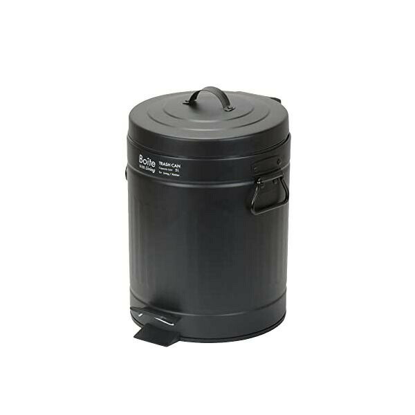 Other - ベストコ ゴミ箱 ふた付き 5L ペダル式 静音設計 丸型 ブラック NQ-0193 Boite トラッシュカン リビング ダストボックス キッチン 新生活 おむつ ふた ペダル かわいい おしゃれ 寝室 くずかご 分別 ごみばこ ペール 人気商品