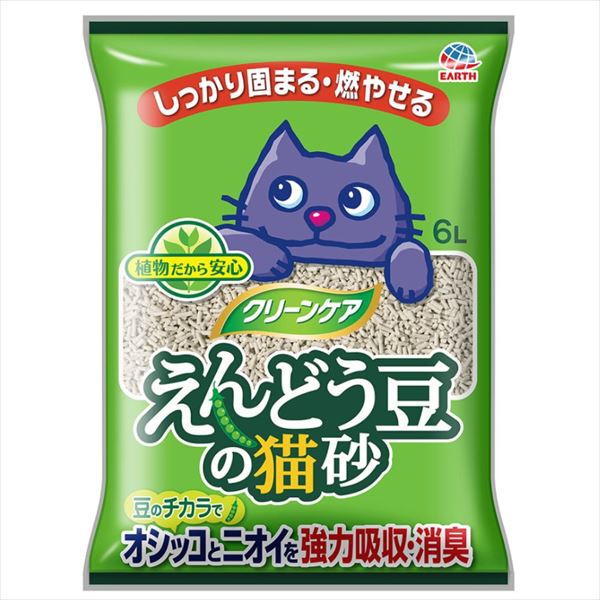 アースペット JOYPET ジョイペット クリーンケア えんどう豆の猫砂 6L 猫 アース・ペット インテリア ネコトイレ 猫用トイレ砂 ねこグッズ ペットグッズ トイレ砂 猫トイレ ペット用品 燃やせる トイレ用品 シート ネコ 収納 キャット 安心素材 価格は1個のお値段です