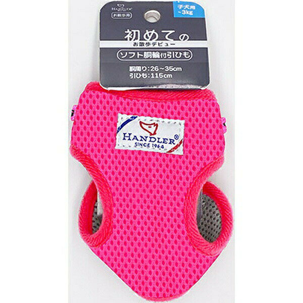 アース・ペットTK ハンドラーパピーリボン胴輪付リードピンク