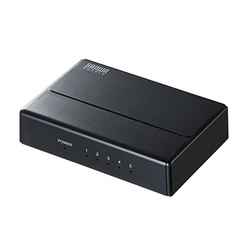 サンワサプライ LAN-GIGAP501BK ギガビット対応 スイッチングハブ 5ポート マグネット付き ループ検知機能搭載 軽量プラスチック筐体 固定 ブラック 強力マグネット スチールデスク 壁掛け対応 キャビネット ループ検知機能付き 軽量 デスク 送料無料