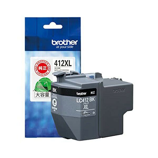 Rakuten - 【2個セット】 ブラザー LC412XLBK 工業 【 純正】インクカートリッジブラック(大容量) 対応型番:MFC-J7300CDW、MFC-J7100CDW他 インクカートリッジ 大容量 純正 大容量ブラック 印刷可能枚数 ブラック ブラザー販売 インク 送料無料