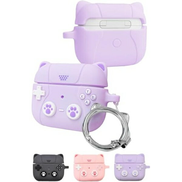 シズカウィル AirPods 3 ケース カバー 猫型タイプ 猫耳 ストラップ付 シリコンケ...
