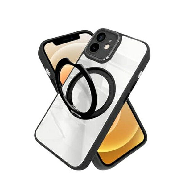 樂天商城 - シズカウィル iPhone12 mini ケース カバー MagSafe対応 スマホリング メタル 耐衝撃 ハイブリッド9 ブラック shizukawill
