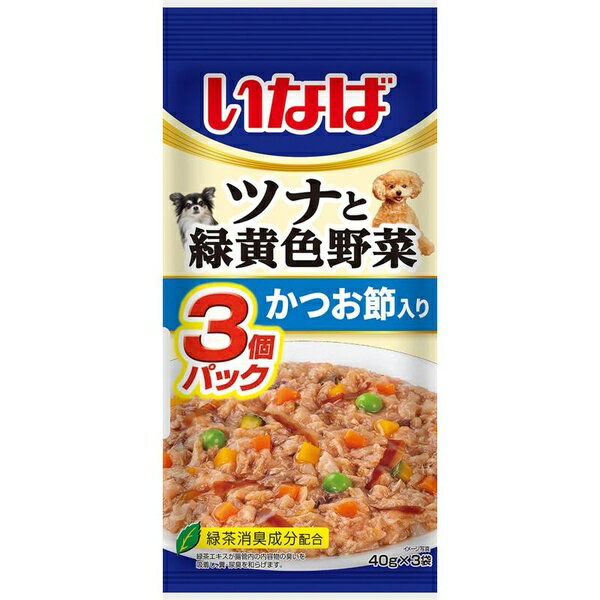 Rakuten - 【16個セット】 いなばペットフード いなば ツナと緑黄色野菜 かつお節入り 40g×3袋
