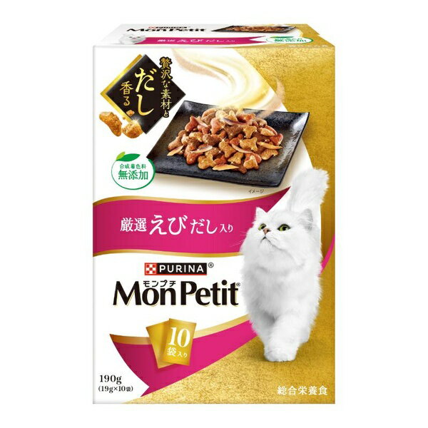 乐天商城 - ネスレ モンプチドライボックス 厳選えびだし入り 190g (19g×10袋)