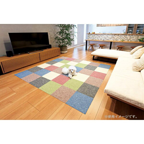 【10個セット】 ワタナベ工業 吸着ぴたマットループ グリーン (30×30cm)