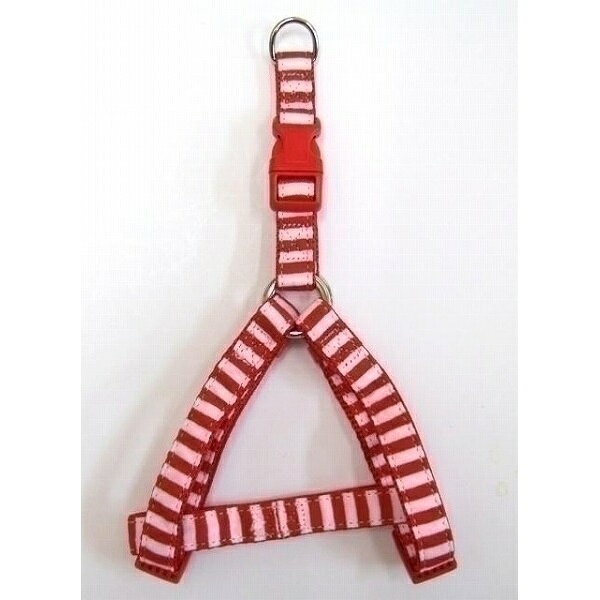 Collars, Harnesses, Leashes - 【3個セット】 岡野製作所 ストライプハーネス ＃20 レッドホワイト