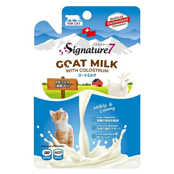 ゴートミルクを配合した猫用総合栄養補完食。初乳配合で胃腸の負担を軽減し、全年齢の猫に対応している。【セット内容】●猫用ウェットフード × 6個●1個あたり：70g【特徴】●初乳配合で胃腸の負担を軽減する●フラクトオリゴ糖配合で消化器ケアに対応している●ヒマワリオイルでオメガ3と6脂肪酸を含む●人工着色料・人工香料・人工保存料不使用●注ぎやすい切込みパッケージ設計【仕様】原材料ヤギミルク、マルトデキストリン、フラクトオリゴ糖、初乳、タウリン、ヒマワリオイル内容量70g対象動物猫対象年齢全年齢（3ヶ月齢以上）保証成分粗たんぱく質3.5％以上、粗脂肪3.6％以上、粗繊維1％以下、灰分0.5％以下、水分85％以下エネルギー63.5kcal/100g成分総合栄養補完食賞味期限未開封時24ヶ月保存方法高温多湿を避け、直射日光のあたらない冷暗所で保管。開封後は密閉容器に入れて冷蔵保管し、その日のうちに消費【使用場所】●ご飯のトッピング　●フードローテーション　●栄養補給が必要な時期【ご注意】●本品は猫用のおやつです●猫以外の動物には与えないでください●開封後はすぐに使い切ってください●体調に異変が見られた場合は直ちに給与を中止し、獣医師にご相談ください●子供の手の届かない場所で保管してください●原材料は色や香りに違いがある場合がありますが品質に問題はありませんゴートミルクを配合した猫用総合栄養補完食。初乳配合で胃腸の負担を軽減し、全年齢の猫に対応している。内容量：70g6個セットでお届け。ご飯のトッピング、フードローテーション、栄養補給が必要な時期などに。