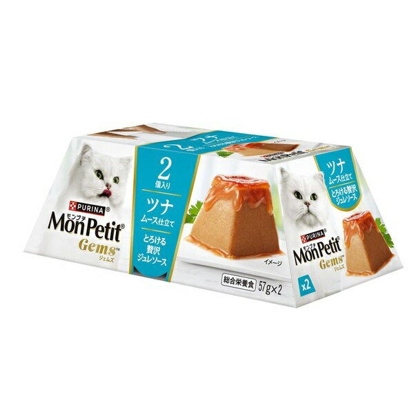 其它 - 【6個セット】 モンプチ ジェムズ キャットフード 総合栄養食 ツナ ムース仕立て とろける贅沢ジュレソース 57gx2食