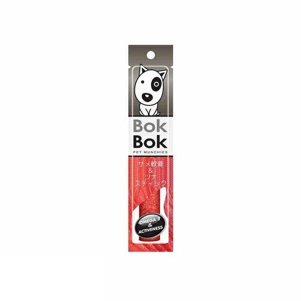 ●BokBok（ボクボク）は、幼犬から老犬まで安心して毎日食べることができる低カロリー、低脂肪、高タンパクのヘルシーなおやつです。魚特有の豊かな香りが食欲をかきたてるサプリメントおやつです。愛する愛犬の骨●関節●歯●皮膚などの健康をしっかりサポートしていくため、毎日の食事やおやつ時に大変おススメです。天然素材のサメ軟骨には関節炎などの症状を和らげ、予防する働きもあると知られています。グルコサミンやコンドロイチン、コラーゲン、ヒアルロン酸、カルシウムなどをたっぷり含んでいますので、皮膚や被毛の健康ケアに役立ちます。そんなBokBokシリーズに登場した千切って与えやすいお手頃サイズです。