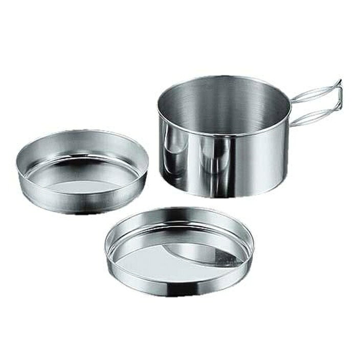 【2個セット】 キャンピング食器3点セット M-7519 (鍋 皿)