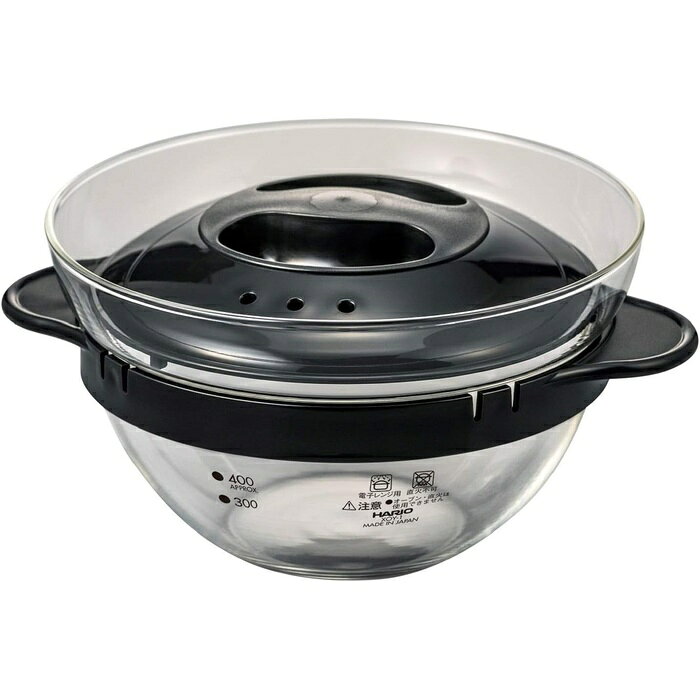 【5個セット】 HARIO レンジ調理器 XOY-1 ガラス 450ml ブラック 耐熱 食洗機対応 ハリオ 電子レンジ調理 オーブン対応 キッチン用品 野菜 スープ おかず 時短調理