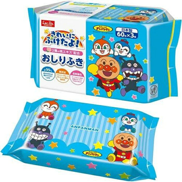 【10個セット】 アンパンマン しりふき厚手デコボコシート 純水保湿 赤ちゃん敏感肌用 乳幼児ベビーティッシュ