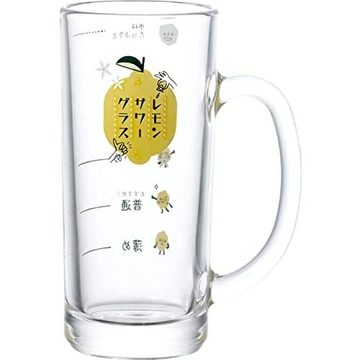【3個セット】 佐々木ガラス レモンサワージョッキ J425 435ml ガラス製 目盛り付き 食洗機対応 P-06431 ジョッキ グラス タンブラー 酎ハイ ビール専用 コップ 飲料用 キッチン用品