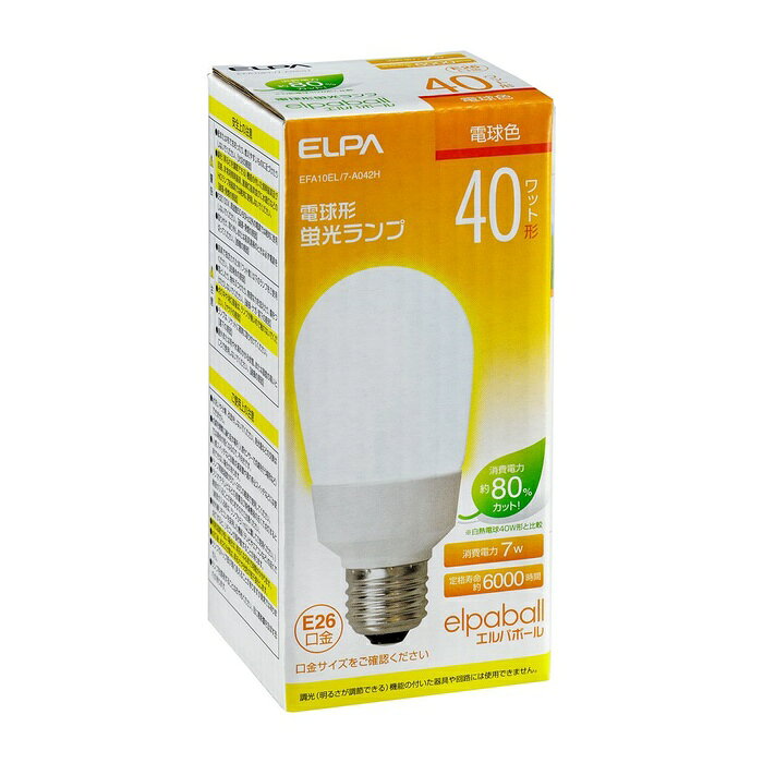 ●定格寿命 約6000時間の長寿命　※白熱電球40W形比●電気代 約80%カット！　※白熱電球40W形比仕様■交流電源：100V 50/60Hz共用■サイズ：全長116X外径55(mm)■質量：70g■定格消費電力：7W■定格入力電流：130mA■定格寿命：6000h■全光束：440lm■光色：3波長形電球色■屋内用
