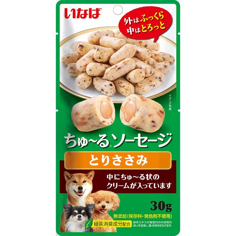 いなば ソーセージ とり ささみ おやつ ドッグフード QDS-236 犬用 間食 ペット INABA 鶏ささみ 鶏肉 ウェット パウチ