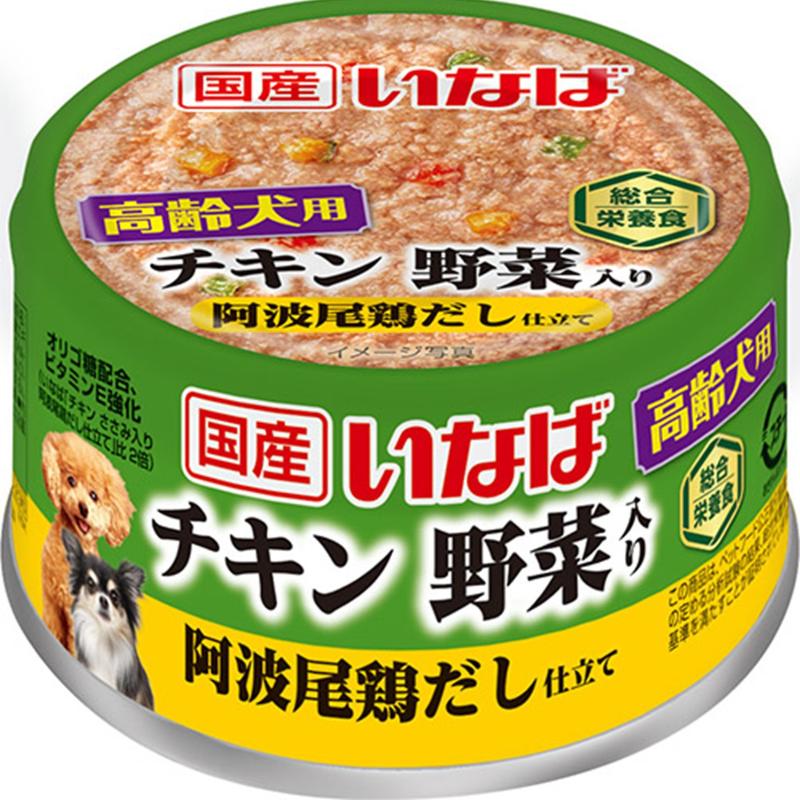 いなば D-236 高齢犬用 チキン・野菜入り 缶詰 総合栄養食 ドッグフード 地鶏 だし 阿波 シニア わんちゃん