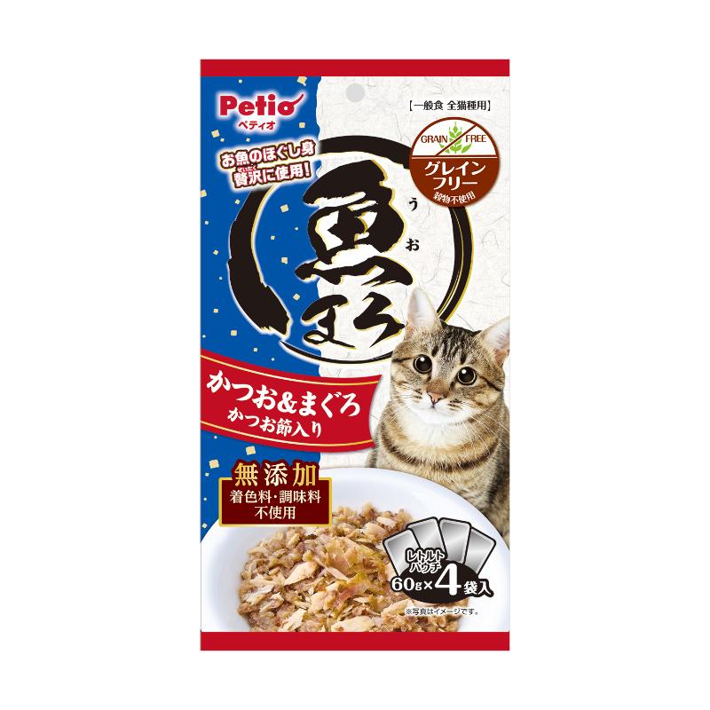 ペティオ かつお まぐろ ほぐし身 パウチ 猫用 キャットフード グレインフリー レトルト 間食 おやつ トッピング 水分補給 猫フード 猫えさ