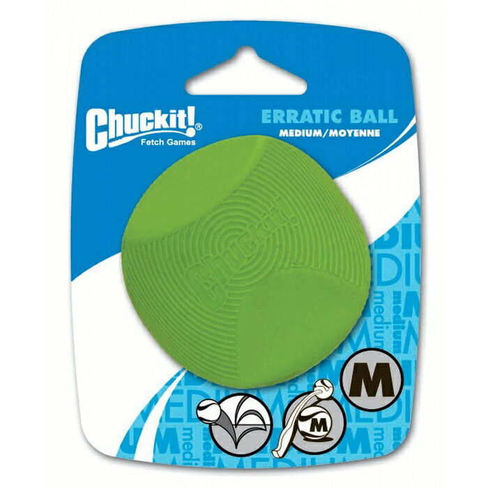ペットメイト Erratic Ball Medium 犬用玩具 ミディアム 投げた際に予測できない方向に跳ねる不規則なバウンドにより犬の追跡本能を刺激する 不規則バウンド ボールランチャー対応 Chuckit!