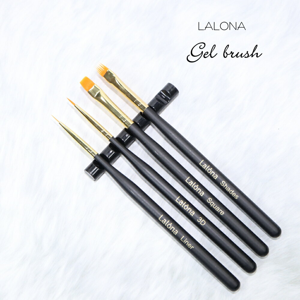 ラローナ [ LALONA ］マットブラックハンドルネイルブラシ ( 4タイプ )ジェルネイル / 3D / スクエア /..