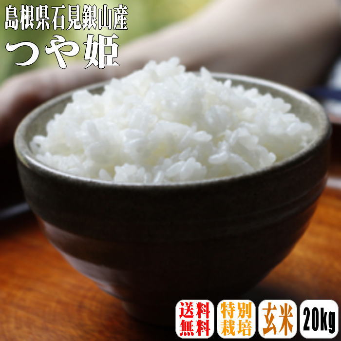 【送料無料】【令和4年産】【世界遺産米】【特別栽培米】島根県石見銀山つや姫　玄米20kg(5kg×4) 【北海道・沖縄県・離島は別途送料】 満天☆青空レストラン つや姫 島根県産つや姫のサムネイル