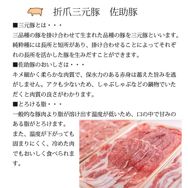 佐助豚 冷しゃぶセット ポン酢付き