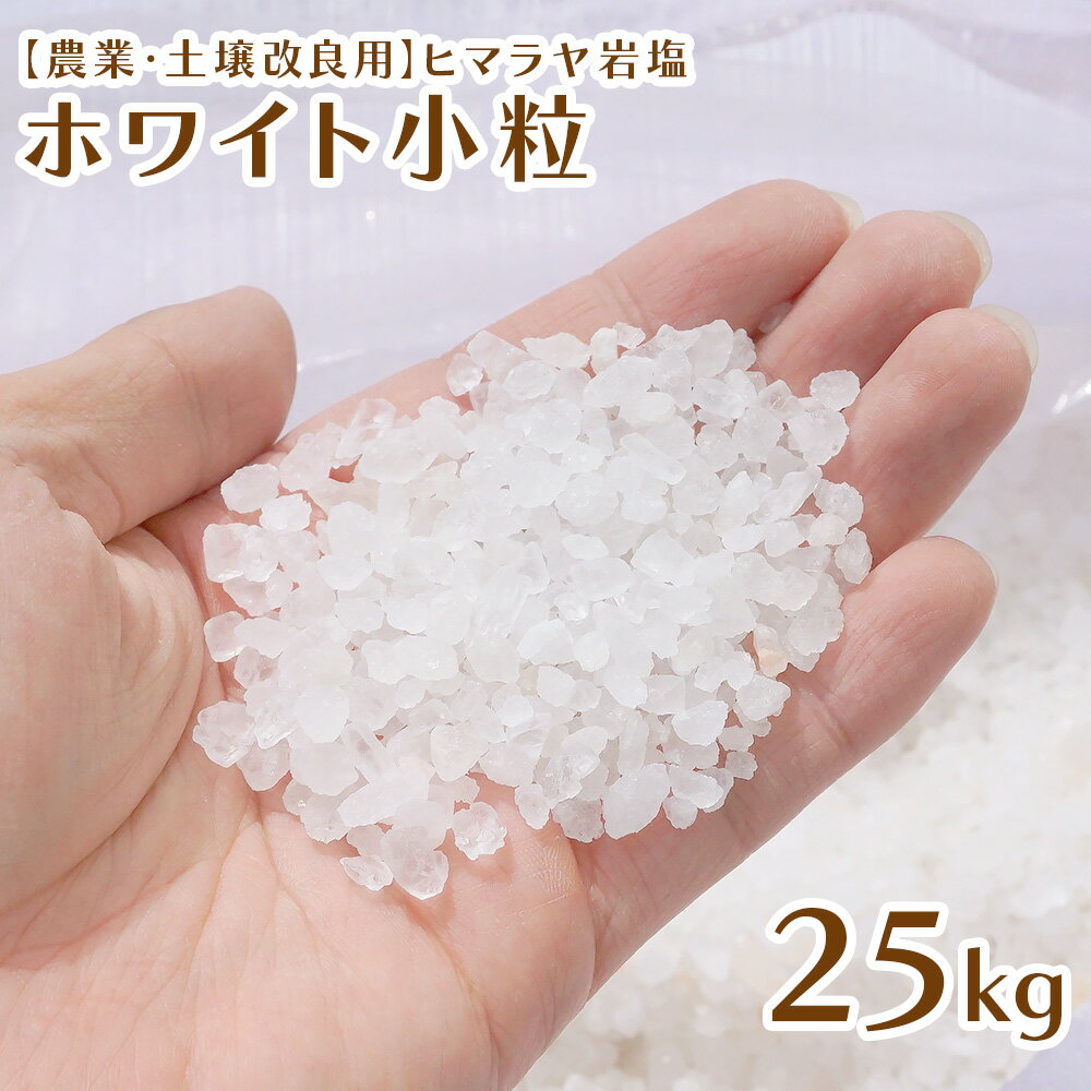 【訳アリ】土壌改良用 ヒマラヤ岩塩 ホワイト 小粒 25kg 約2-5mm 農業 ガーデニング 畑 田んぼ 農薬 不使用 凍結　防止