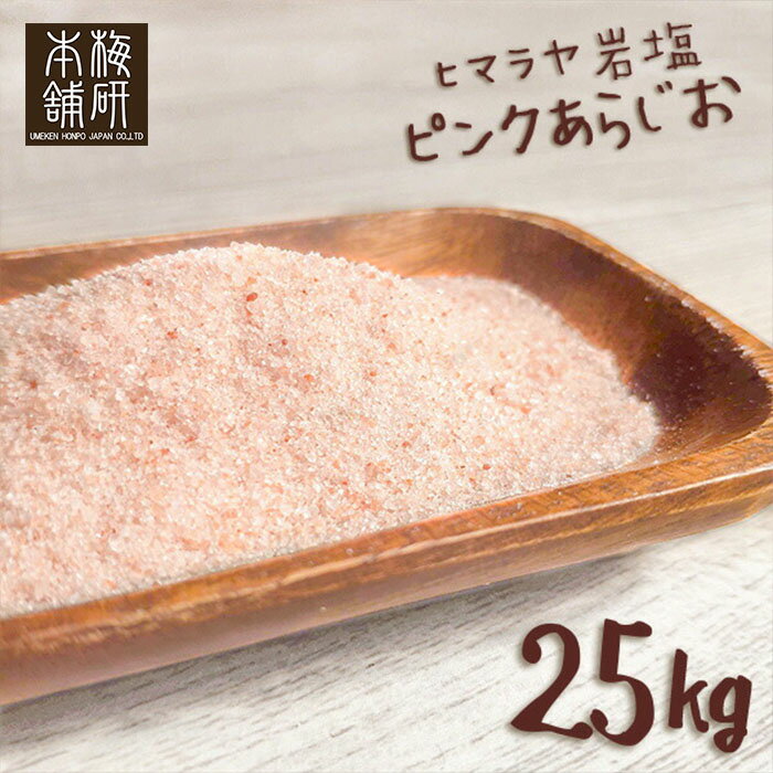 ヒマラヤ岩塩 岩塩 業務用 食用 ピンクソルト あら塩 25kg【送料無料】HACCP管理 BRC認証 ハラール認証 熱中症対策　ピンク岩塩 パキスタン 調味料 しお