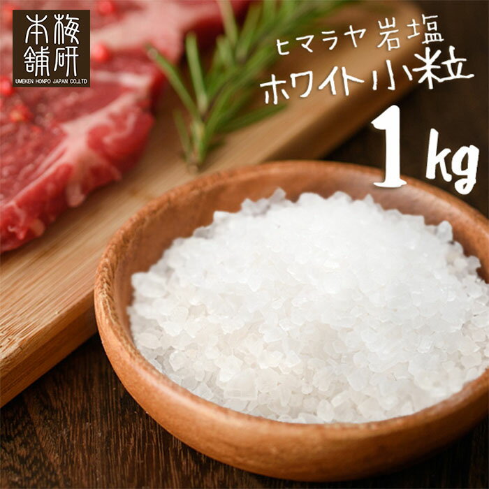 岩塩 ヒマラヤ岩塩 食用 ホワイトソルト 小粒 1kg 約2-5mm 【送料無料】 岩塩 ミル ホワイト岩塩 調味料 HACCP管理 BRC認証 熱中症対策 調味料 バーベキュー BBQ 肉 海鮮 天然塩 無添加 しお