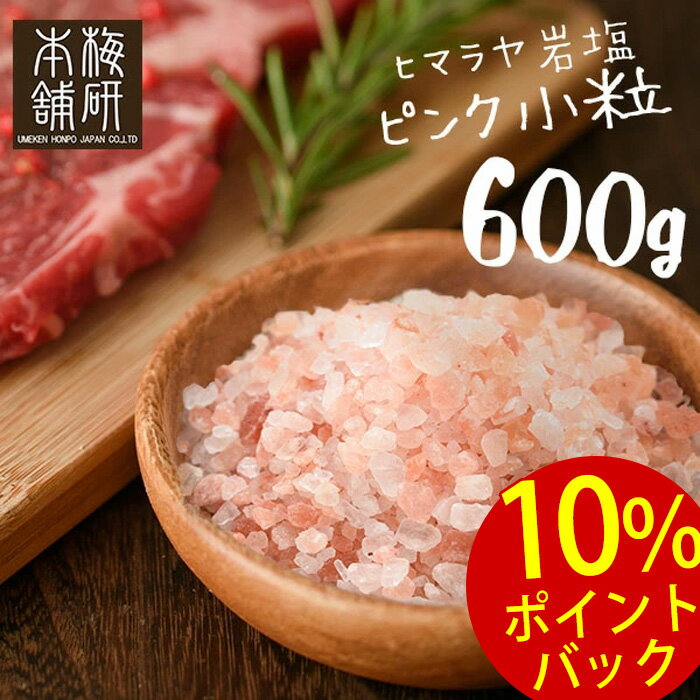 10％スーパーDEALポイントバック！ 5/15 9:59迄 ★【1000円ポッキリ】 岩塩 ヒマラヤ岩塩 食用 ピンクソルト 小粒 600g 約2-5mm 【送料無料】 岩塩 ミル ピンク岩塩 調味料 HACCP管理 BRC認証 ピンク岩塩 調味料 バーベキュー BBQ 肉 海鮮 天然塩 無添加 しお 熱中症対策