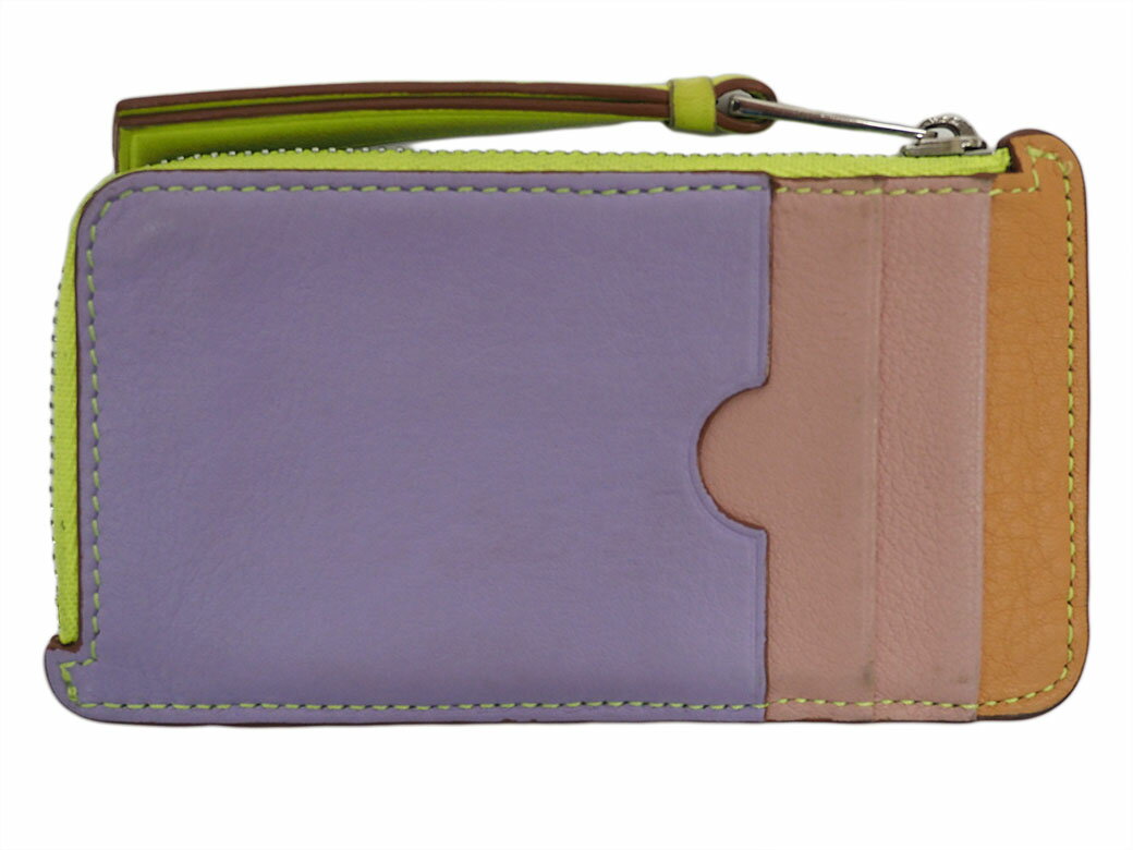ロエベ LOEWE カードケース コインケース パズル ステッチ コインカードホルダー グリーン レザー 262008
