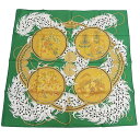 エルメス カレ90 スカーフ 刺繍が織りなす伝説 ヴェールエメラルド(グリーン) H003972S レディース 正方形 HERMES【未使用品】【中古】