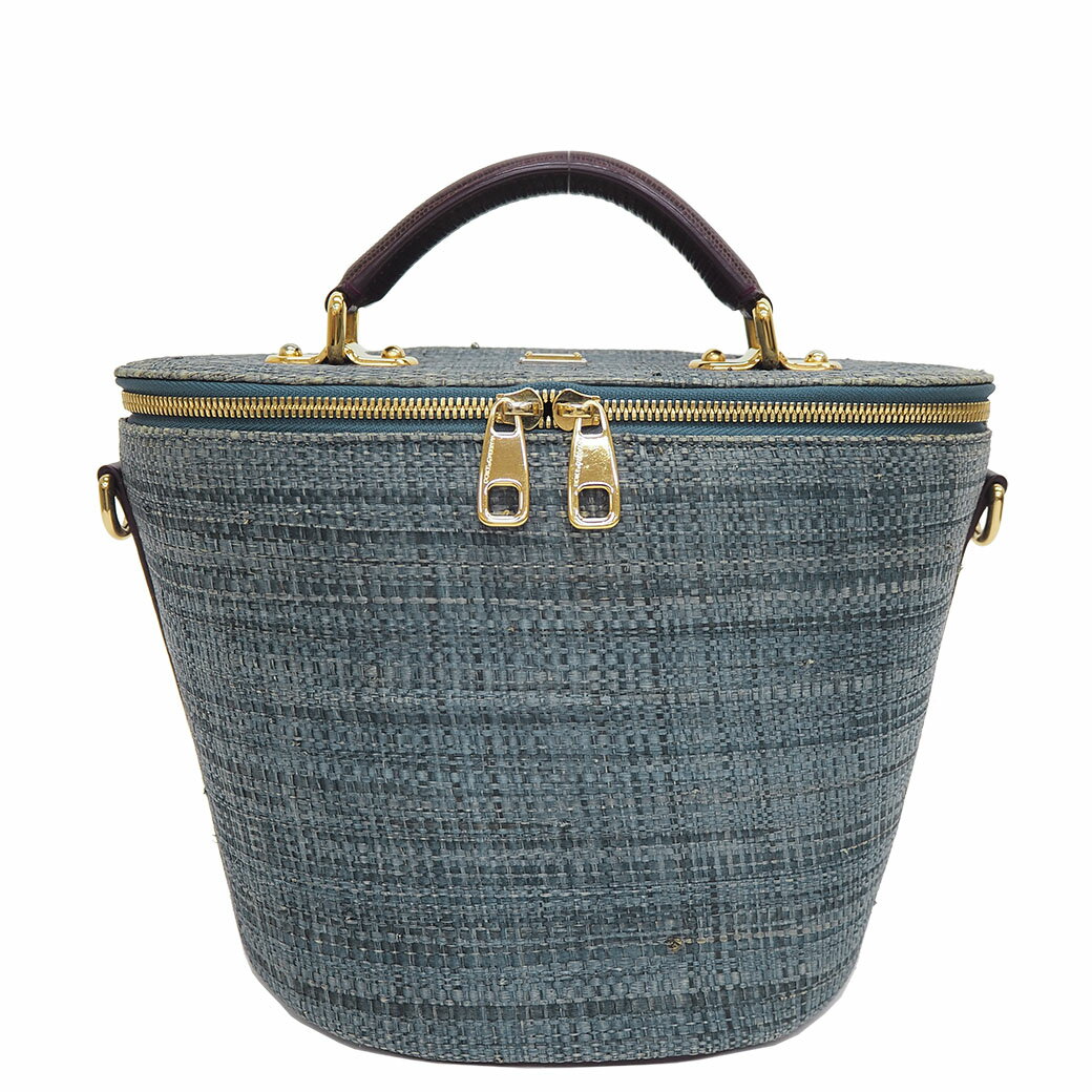 ドルチェ&ガッバーナ ラフィア2WAYバニティバッグ ブルー レディース かごバッグ DOLCE&GABBANA【中古】