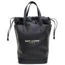 サンローラン SAINT LAURENT テディ トートバッグ ブラック 551595 かごバッグ レディース リネン 麻 巾着