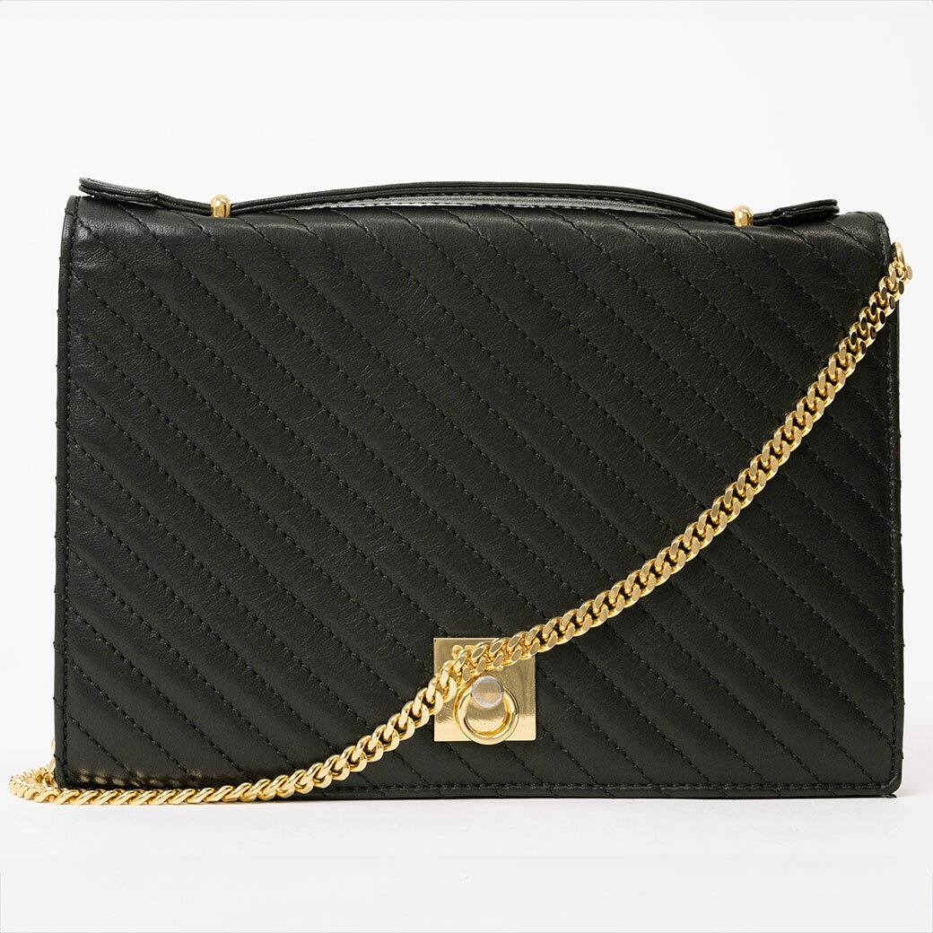 乐天商城 - セリーヌ CELINE バッグ 中古 チェーン ショルダーバッグ 黒 ブラック レザー