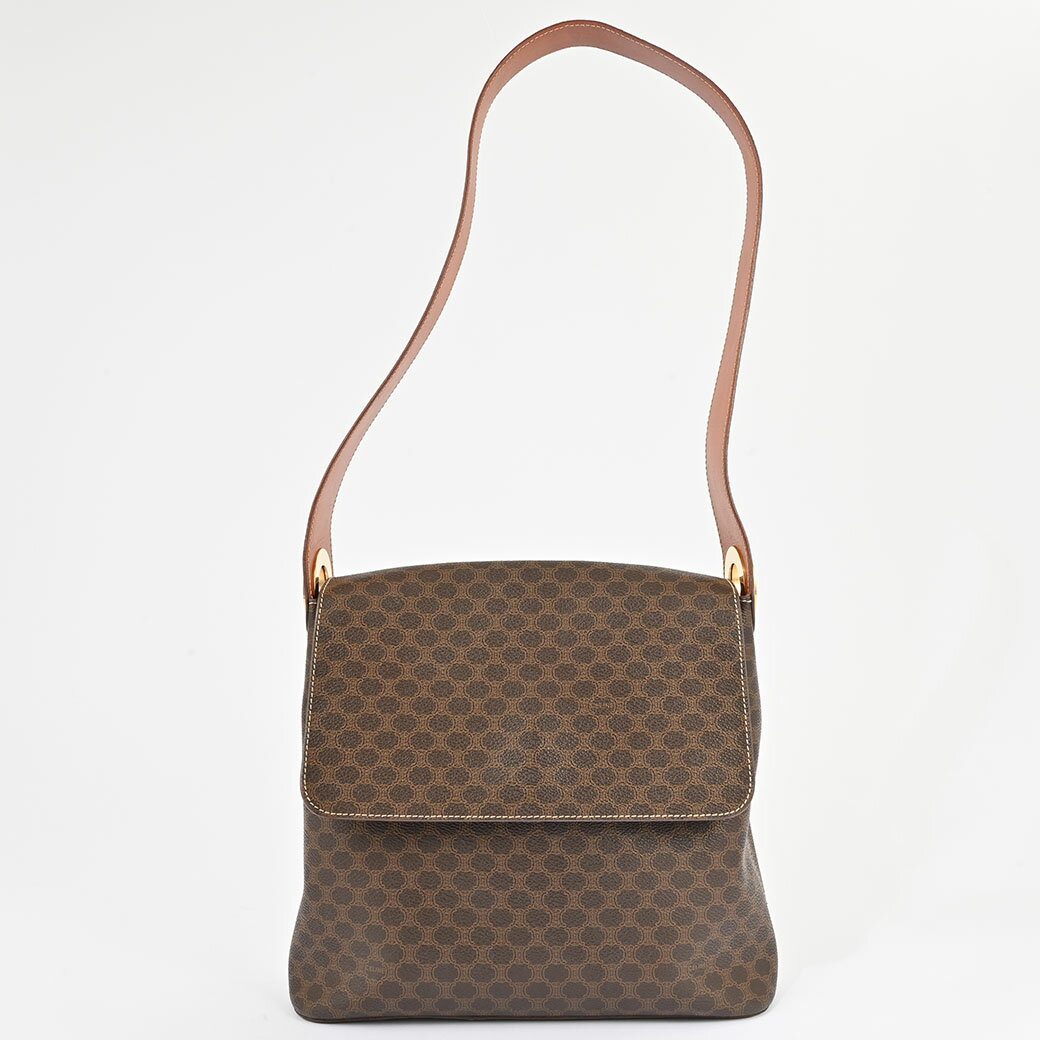 樂天商城 - セリーヌ CELINE バッグ 中古 ショルダー バッグ マカダム ブラウン フラップ