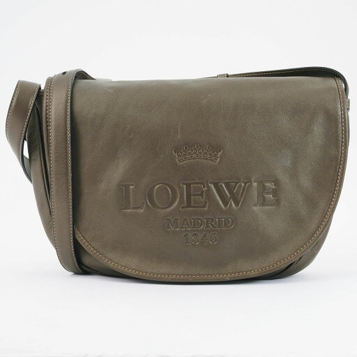 ロエベ ヘリテージ ショルダー メッセンジャー ブロンズ レディース レザー 大きめ フラップ LOEWE【中古】 ロエベ ヘリテージ ショルダー メッセンジャー ブロンズ レディース レザー 大きめ フラップ LOEWE【中古】