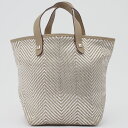 エルメス カバ チェンナイ PM トートバッグ ベージュ|シルバー レディース 牛革|ポリエステル ハンドバッグ 小さめ HERMES【中古】