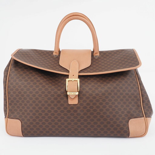 セリーヌ オールドセリーヌ ボストンバッグ ブラウン レディース PVC|レザー マカダム ヴィンテージ 大きめ CELINE【中古】 セリーヌ オールドセリーヌ ボストンバッグ ブラウン レディース PVC|レザー マカダム ヴィンテージ 大きめ CELINE【中古】