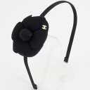 シャネル 24P カメリア カチューシャ ブラック レディース コットン ビスコース ヘアアクセサリー 花 椿 CHANEL【未使用品】【中古】
