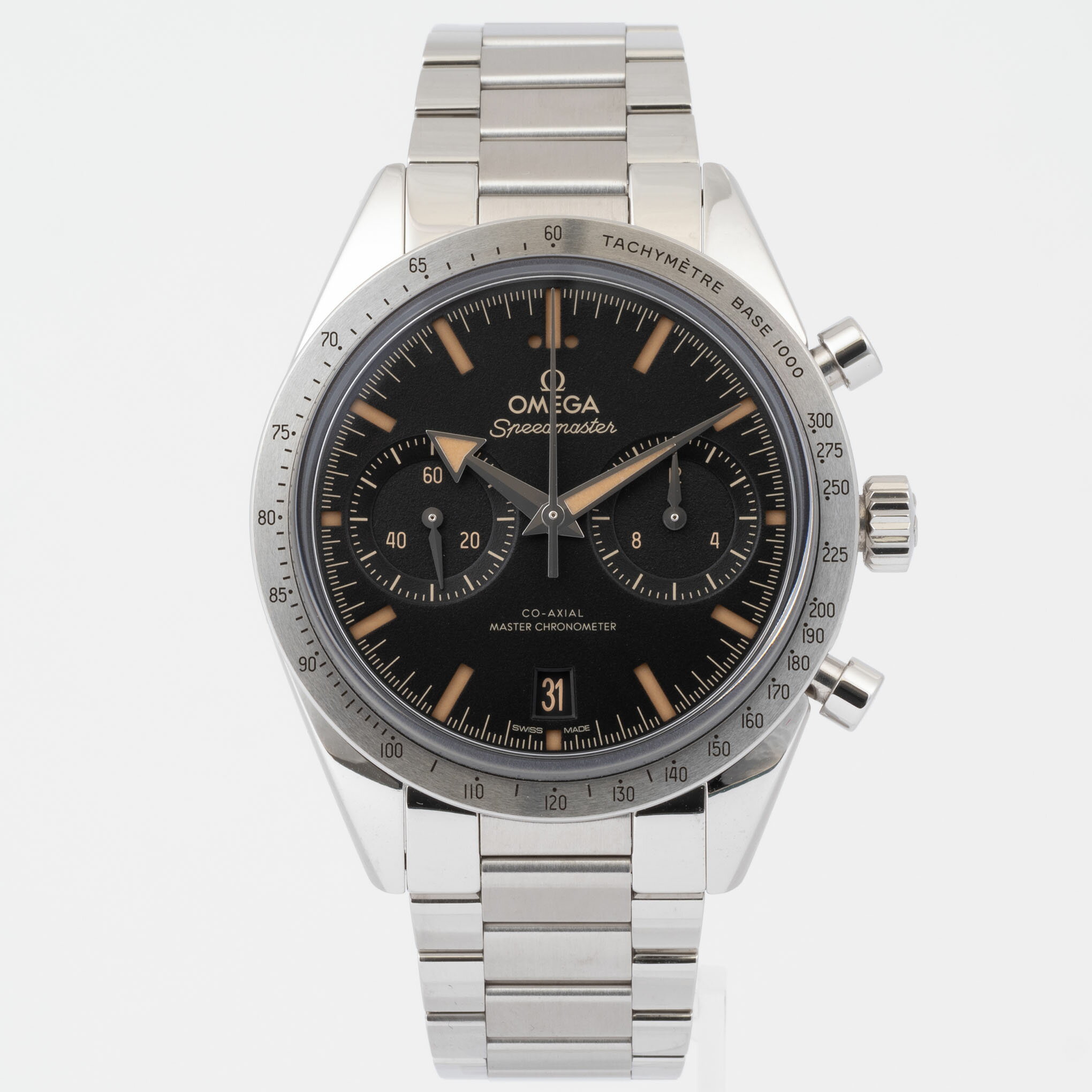 オメガ スピードマスター’57 時計 シルバー 文字盤:ブラック 手巻き 332.10.41.51 メンズ ステンレススチール OMEGA【中古】