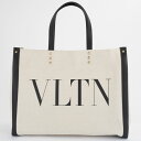 ヴァレンティノガラヴァーニ VLTN キャンバストート トートバッグ レザー アイボリー レディース Valentino Garavani【未使用品】【中古】