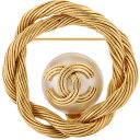 シャネル パール ブローチ ヴィンテージ ロープ ココ 金属素材他 ゴールド レディース 94A コスチュームパール CHANEL【中古】